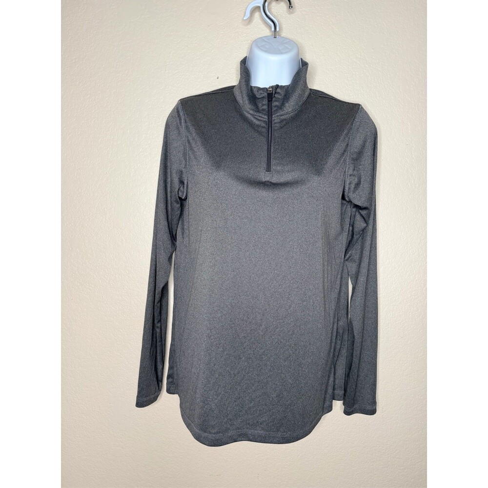 Alo Yoga Women's Quarter Zip Pullover Sweatshirt Gray Mock Neck Long sz M